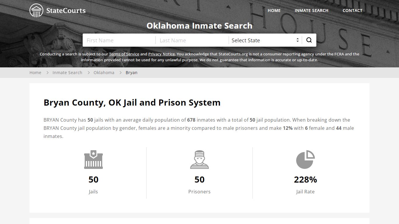 Bryan County, OK Inmate Search - StateCourts